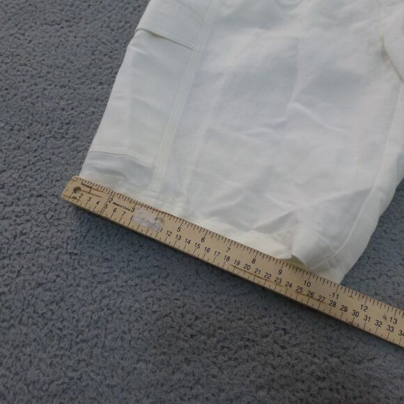 Cubavera Shorts Mens 36 White Linen Blend Cargo Wedding Beach Casual - Picture 9 of 10